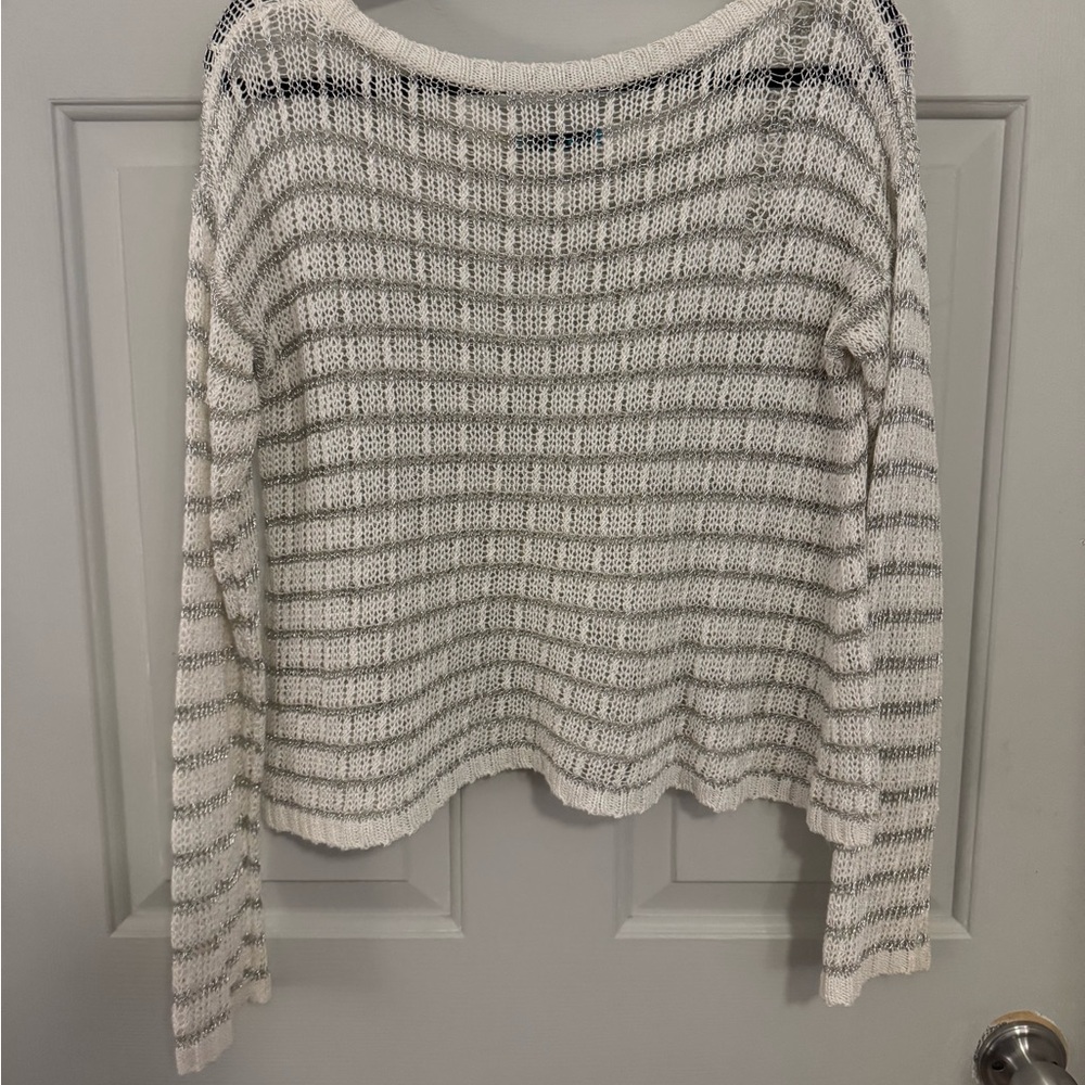 Alice + Olivia Designer Mesh Crew Neck Sweater size Large - Picture 8 of 11